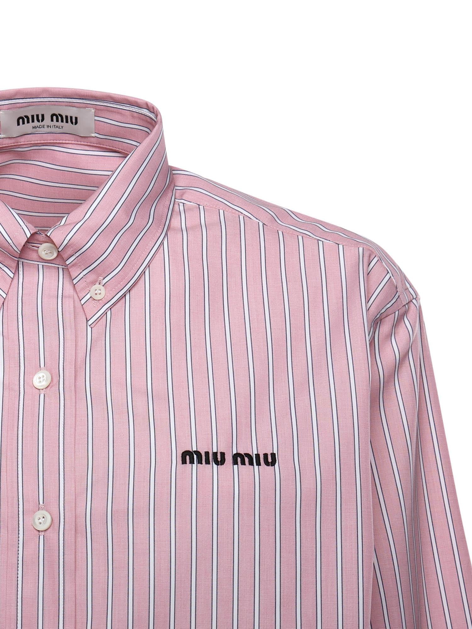 Camicia in popeline a righe MK2007 180UF0028 MIU MIU 