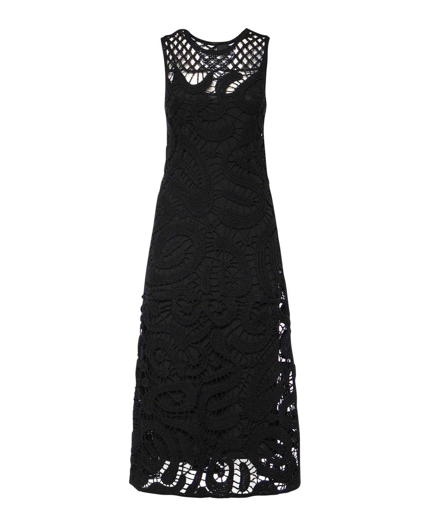 Abito midi senza maniche in crochet geometrico 106361 A354Z99 PINKO 