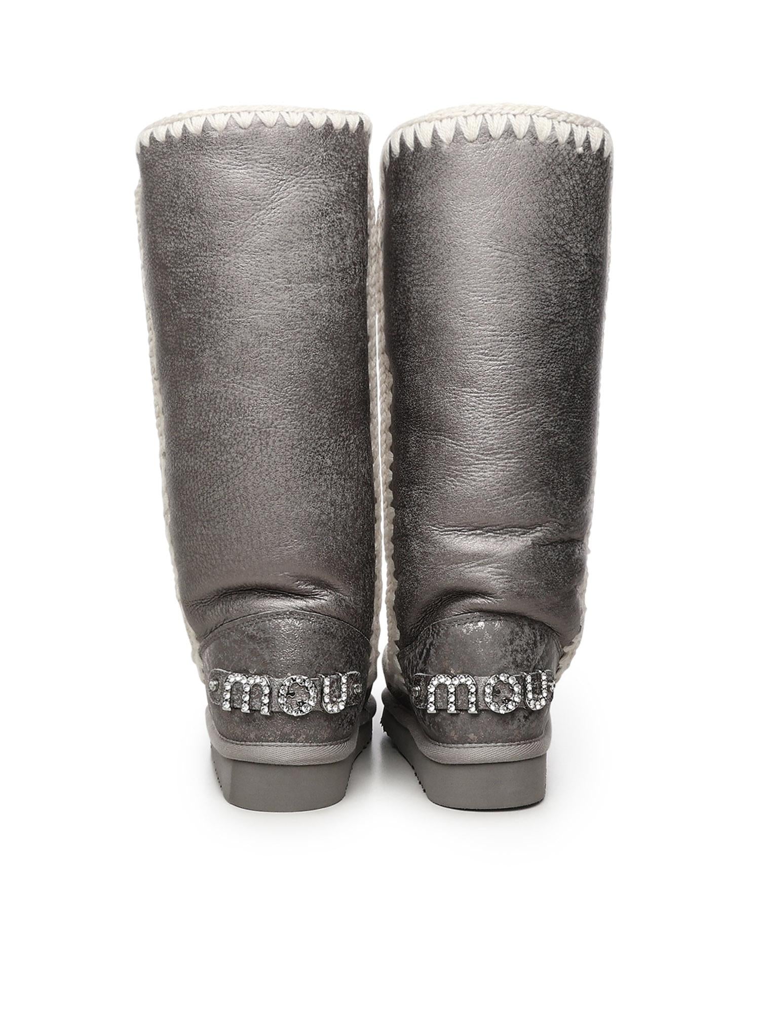 Stivali Eskimo 40 rhinestones logo MUFW101052B SSIL MOU 