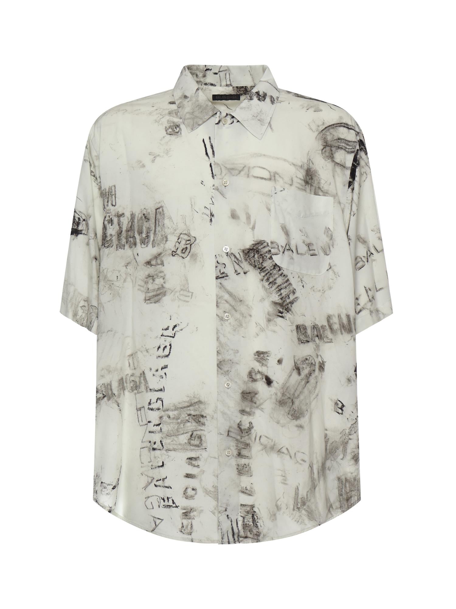 Camicia con stampa in popeline di viscosa 852334 TTL781240 BALENCIAGA 