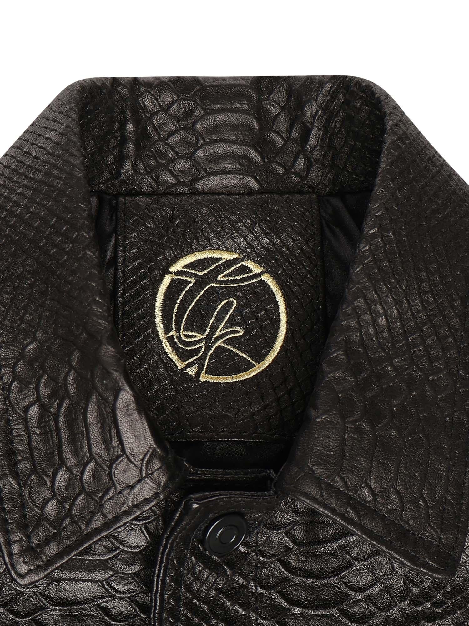 Giubbotto Julius in pelle<BR/> JULIUS CAESAR PITONENERO GIULIANO GALIANO 