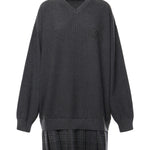Abito stile pullover layered in maglia di piqué di cotone 850289 T34241167 BALENCIAGA 