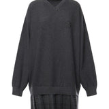 Abito stile pullover layered in maglia di piqué di cotone 850289 T34241167 BALENCIAGA 
