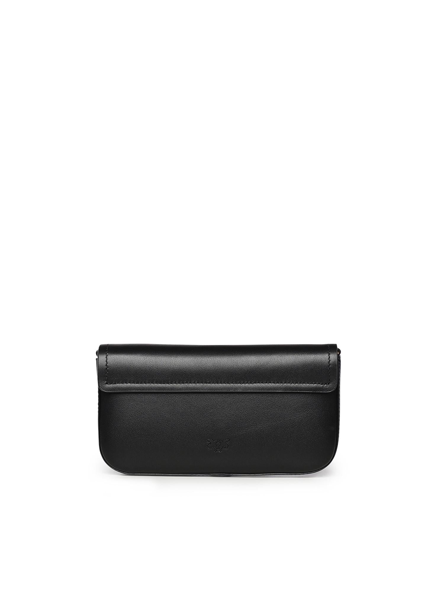 Borsa a spalla media Saddle Flat in pelle 105349 A1ZXZ99Q PINKO 