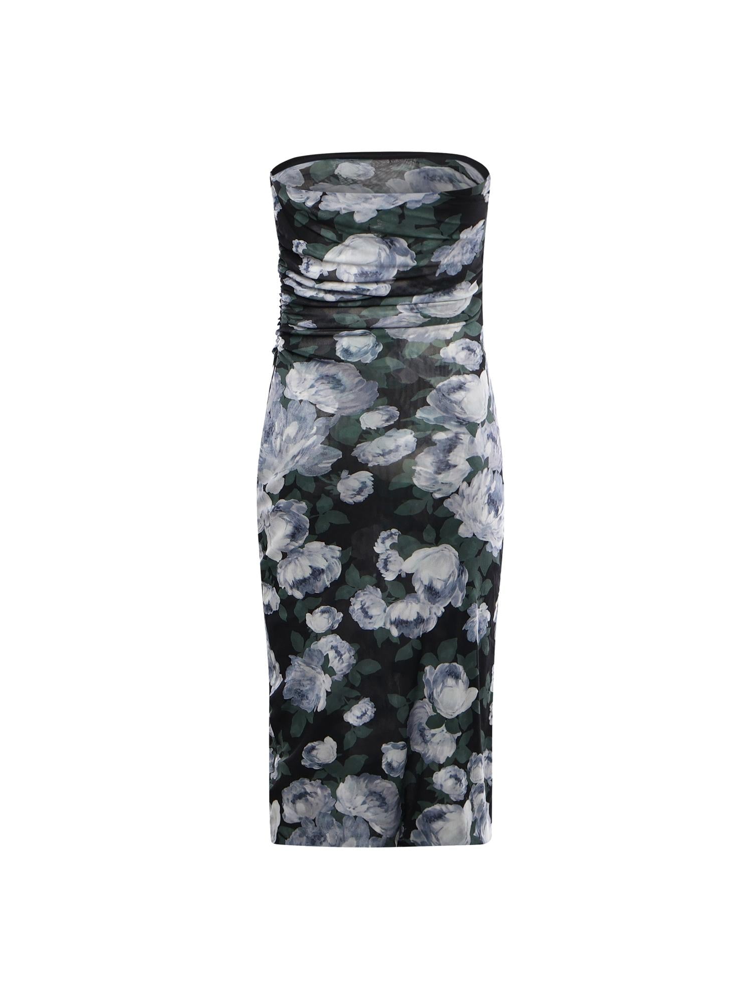 Abito in mesh floreale con arricciature 6J0436 3SQA268485 STELLA McCARTNEY 