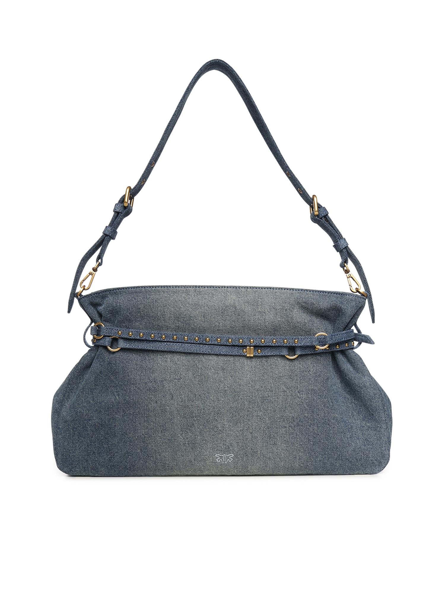 Borsa a spalla grande Belt Bag Big in denim 105903 A31GPJDQ PINKO 