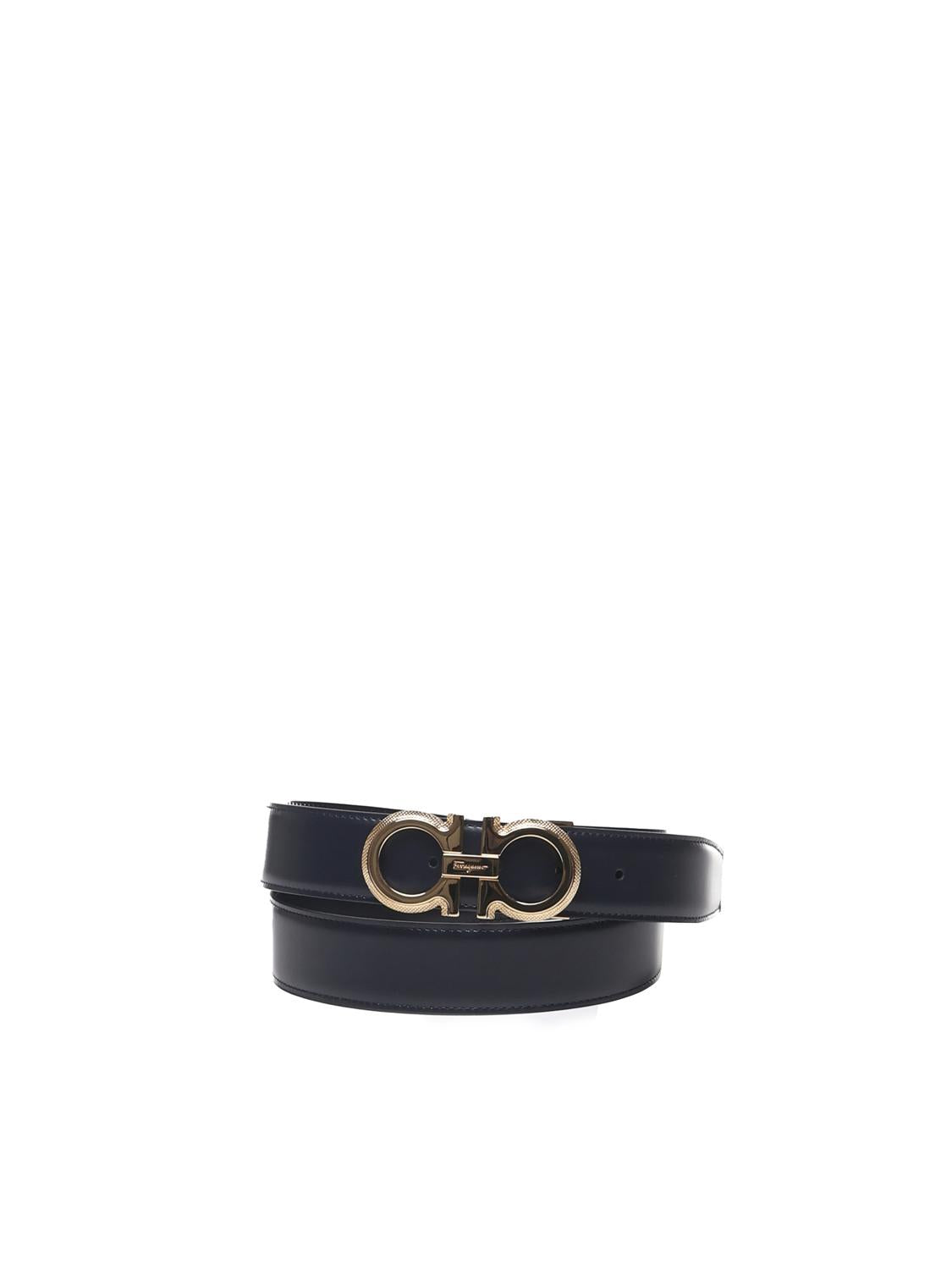 Cintura in pelle liscia con fibbia a Gancio 670141 0754463001 FERRAGAMO 