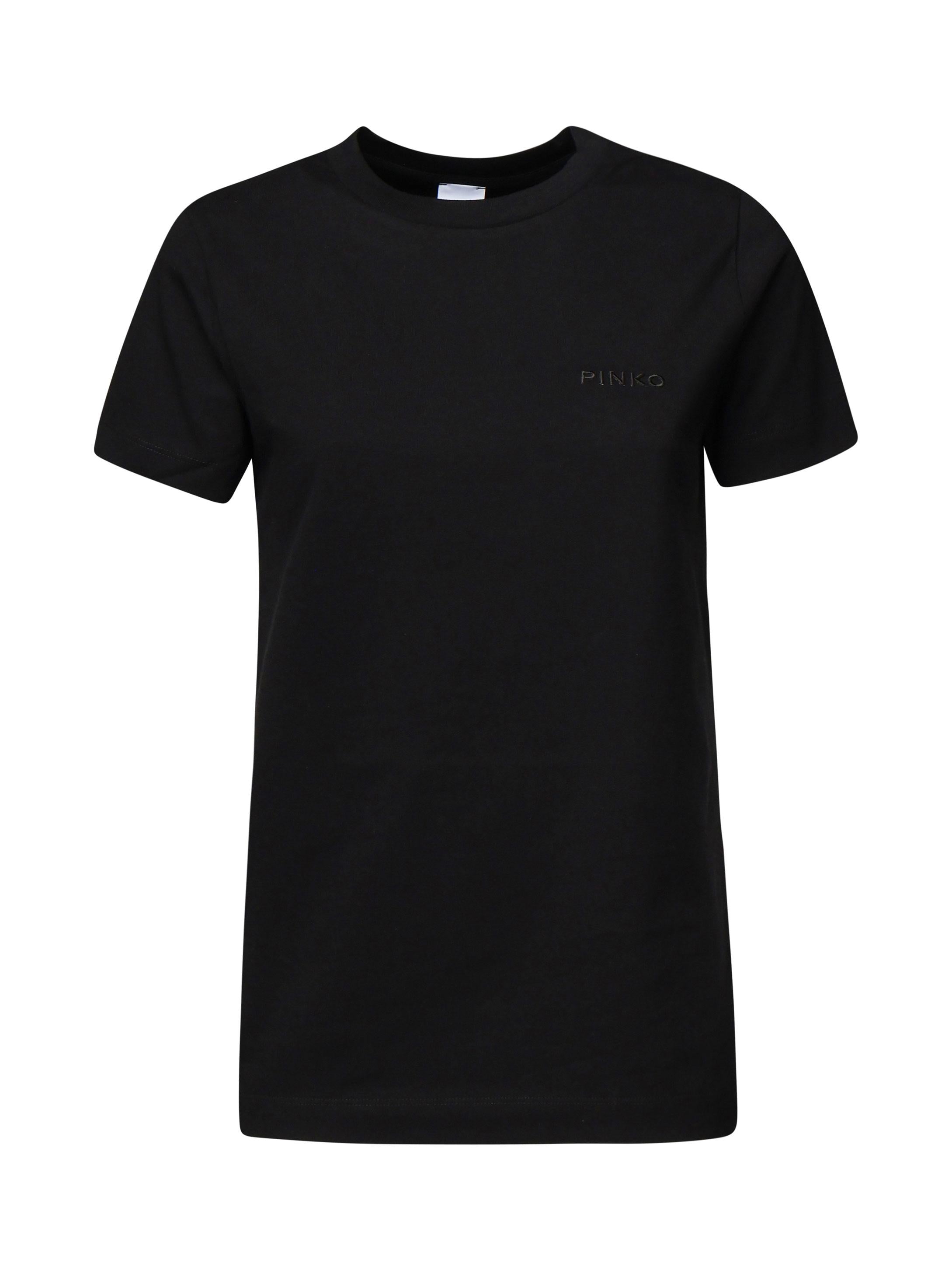 T-shirt mezze maniche ricamo logo 101752 A2HNZ99 PINKO 