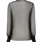Blusa in chiffon di seta con finiture in pizzo e ruches 6B0AB7J0 2UP0NO VALENTINO GARAVANI 