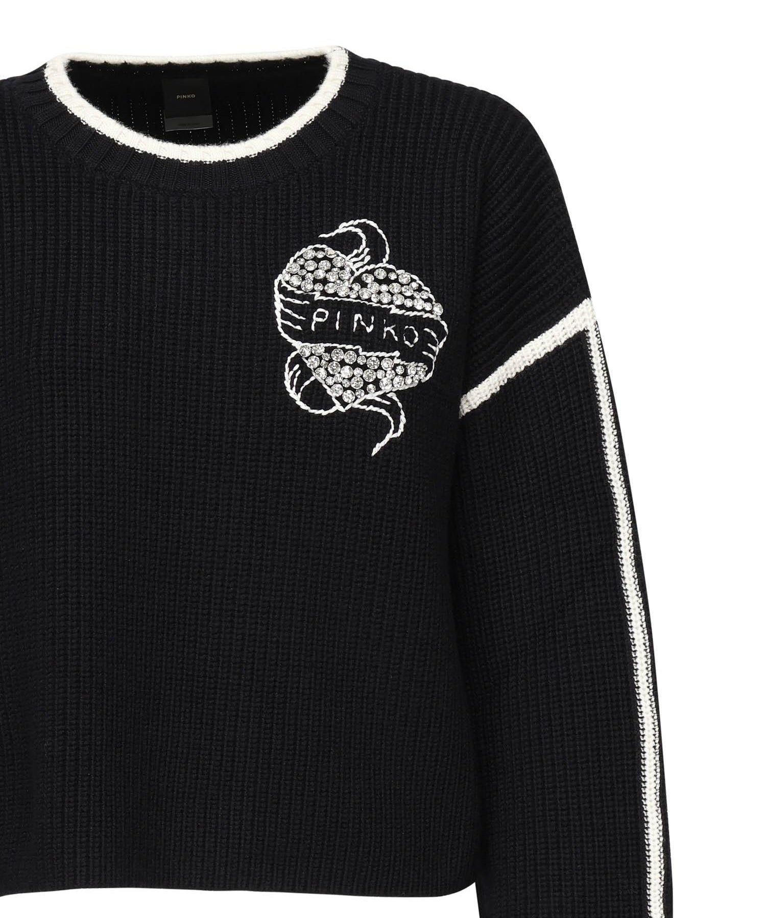 Maglione Alicudi con logo 105397 A2PKEZ1 PINKO 