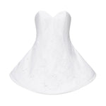 Mini abito babydoll senza spalline in popeline di pizzo bianco 16952500000031 WHITE MAGDA BUTRYM 
