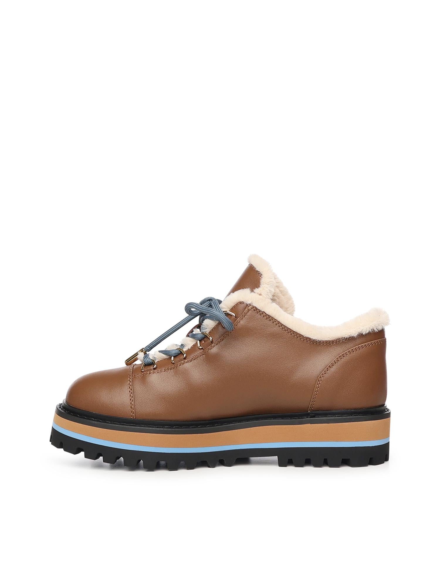 Desert boot in pelle e pelliccia sintetica E4TXP120101 911 COCCINELLE 