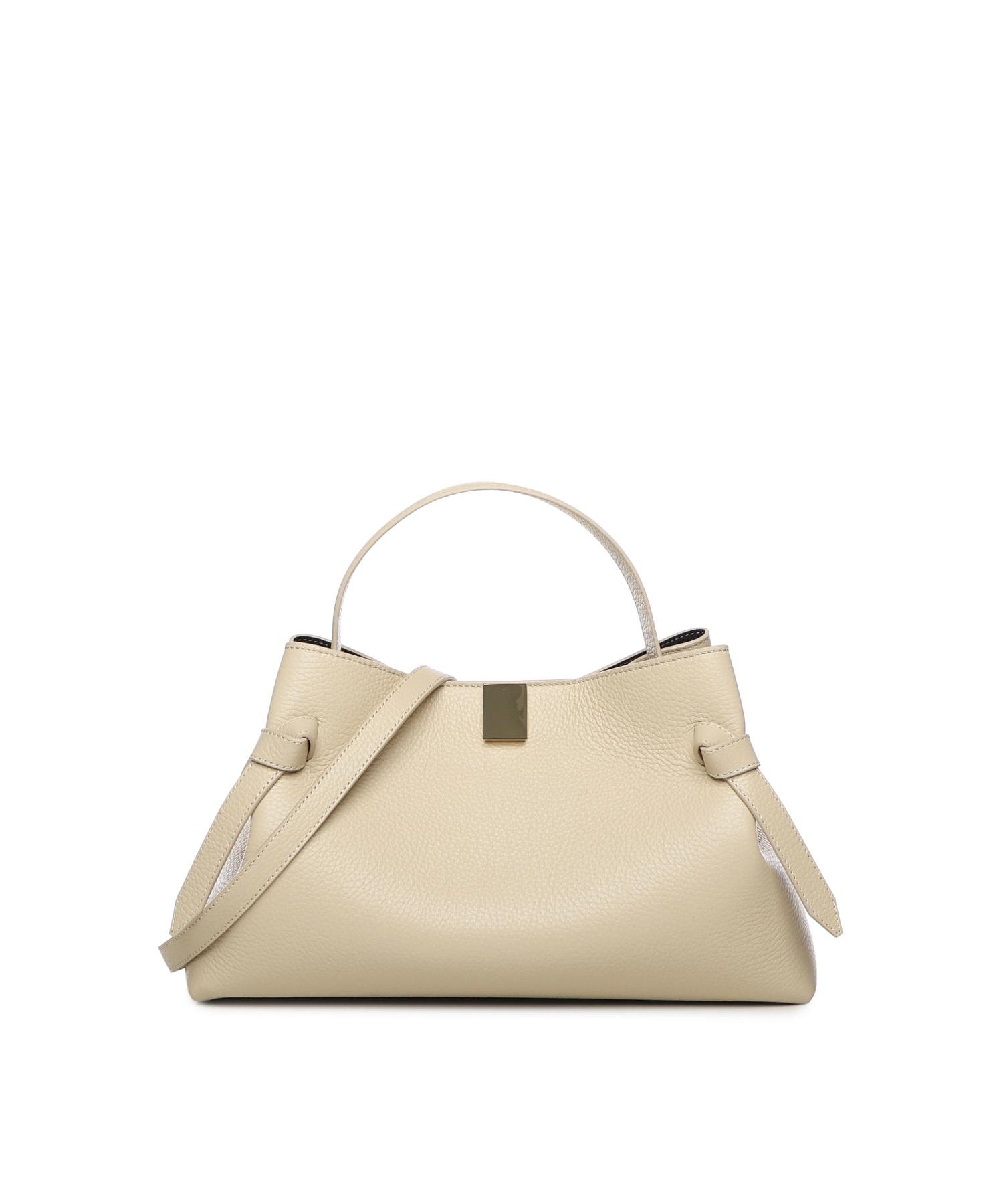 Borsa a mano Gyoza in pelle GYOZA PEBBLE GRAIN LEATHER ANGORA YUZEFI 