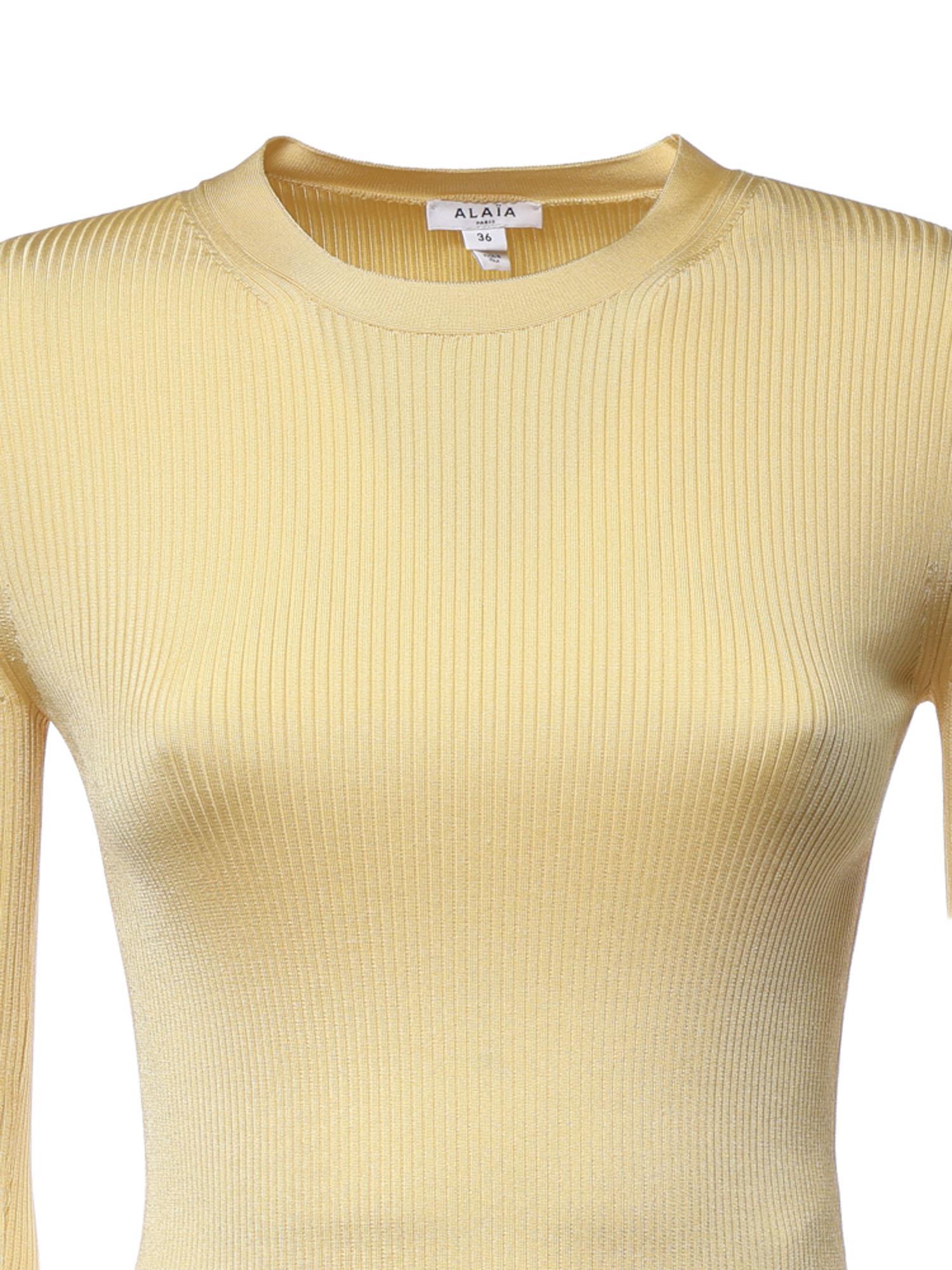 Top in maglia a coste in seta AA9H1460K232C 239 ALAIA 