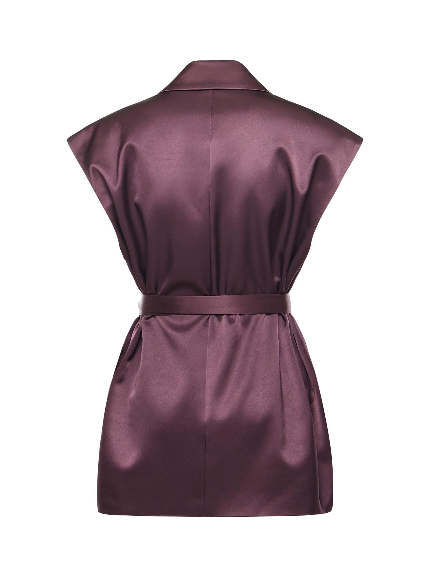 Giacca smanicata in satin 106585 A1Y5R57 PINKO 