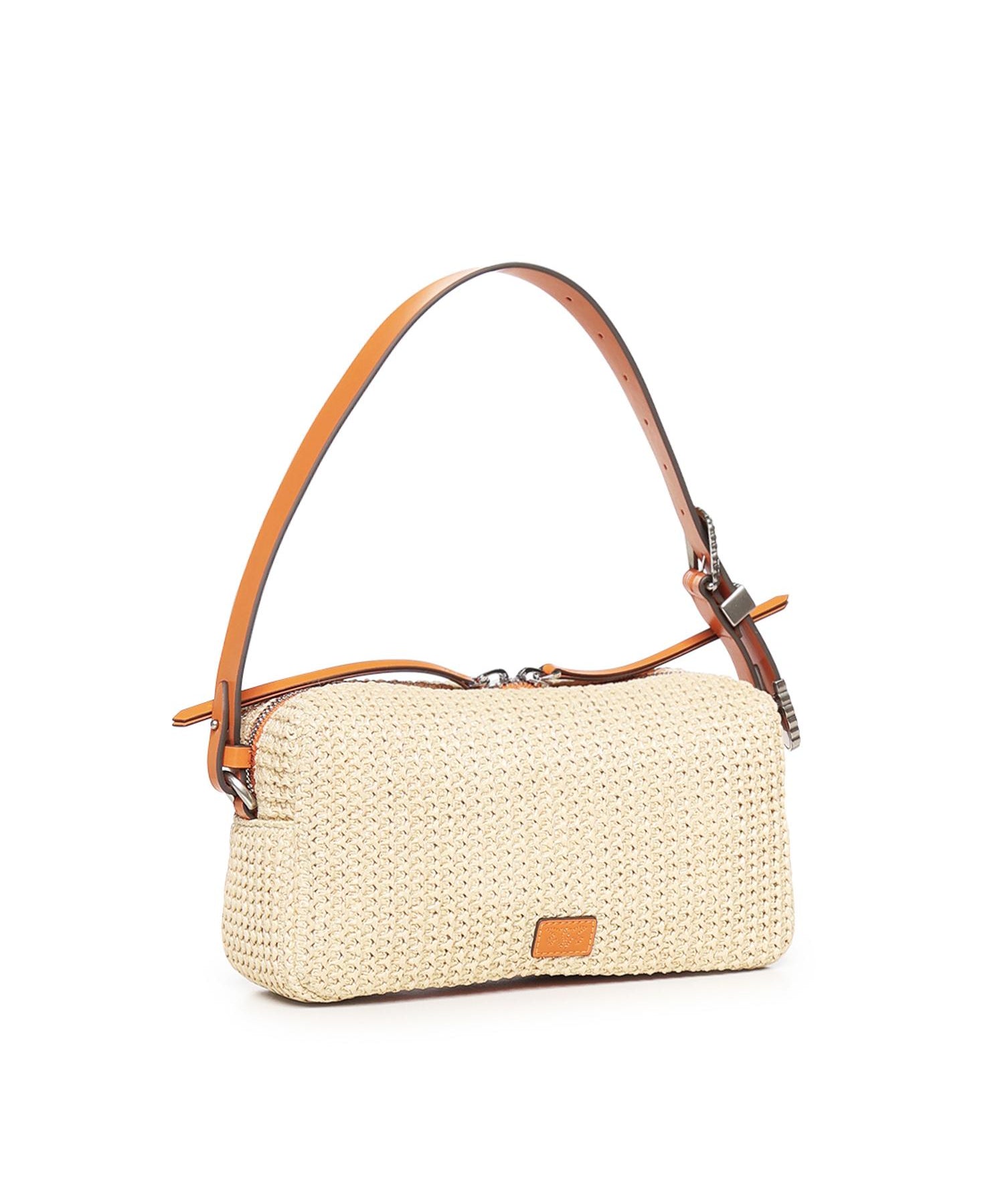 Borsa a spalla in rafia con logo<BR/> 106661 A391HH9O PINKO 