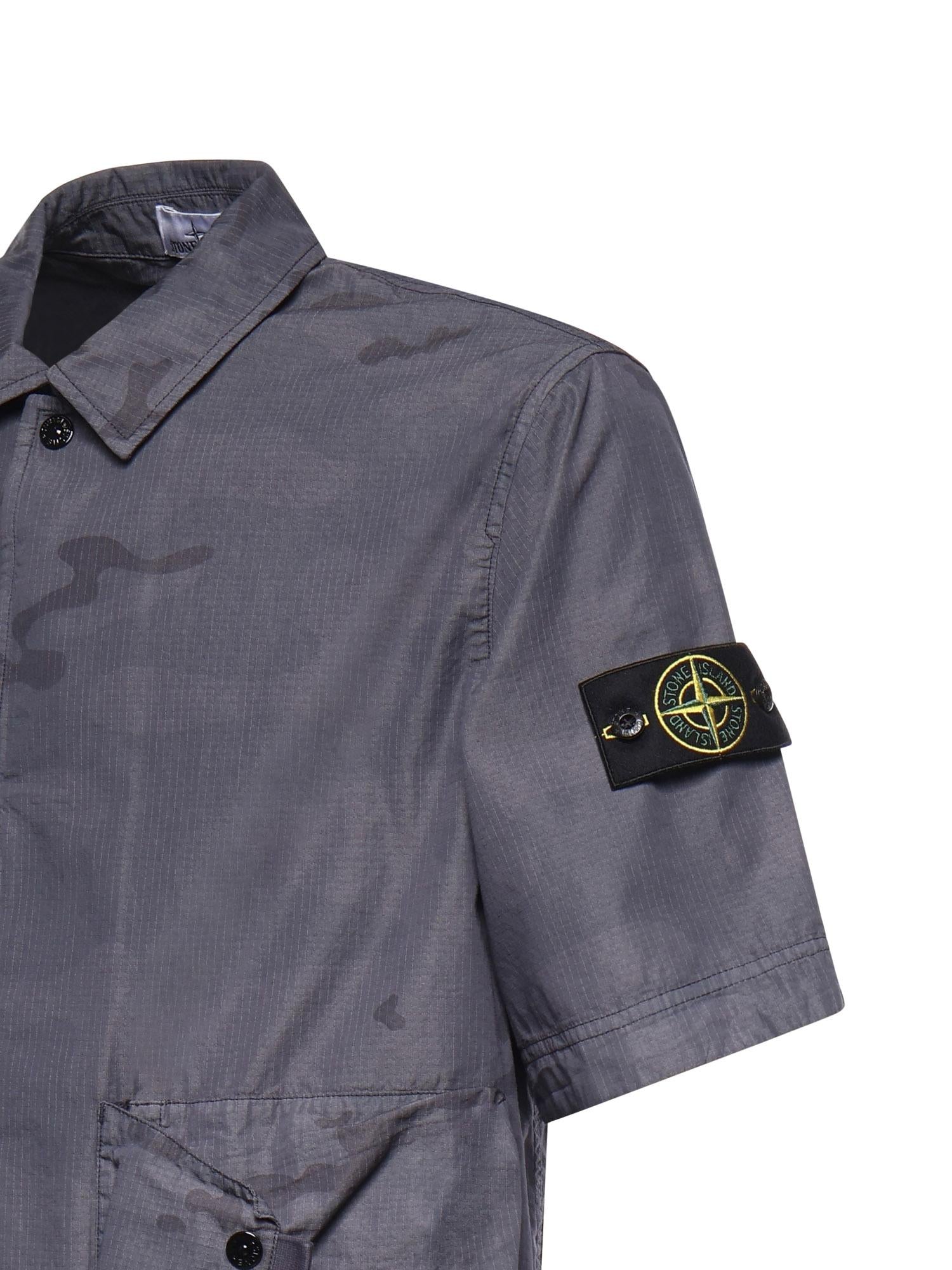 Camicia camouflage con logo L1S151100024 S00E9V002D STONE ISLAND 