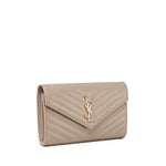 Pochette con catena Cassandre in pelle grain de poudre 377828 BOW012721 SAINT LAURENT 