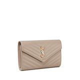 Pochette con catena Cassandre in pelle grain de poudre 377828 BOW012721 SAINT LAURENT 