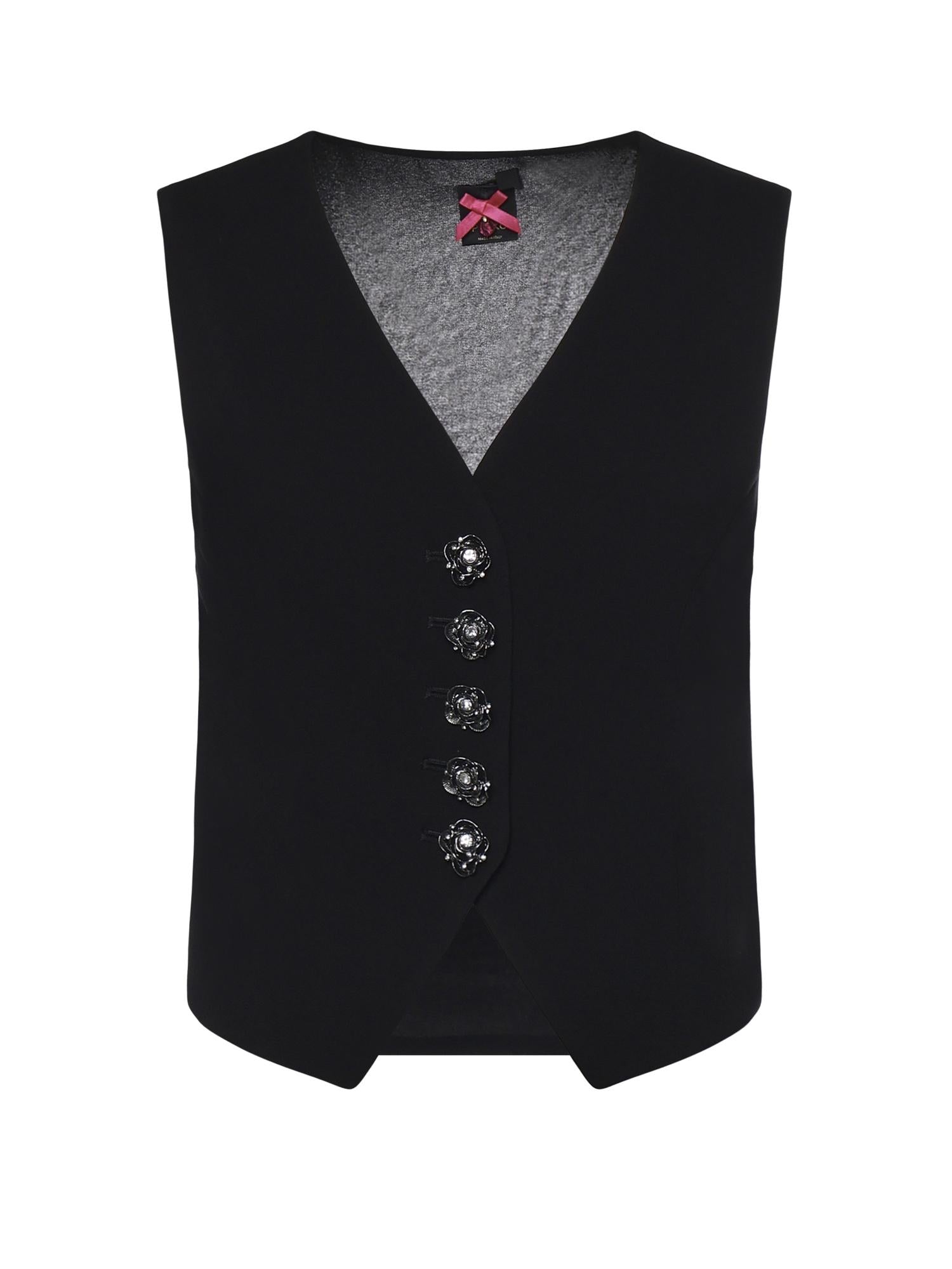 Gilet con bottoni rose gioiello 106593 A2Q2Z99 PINKO 