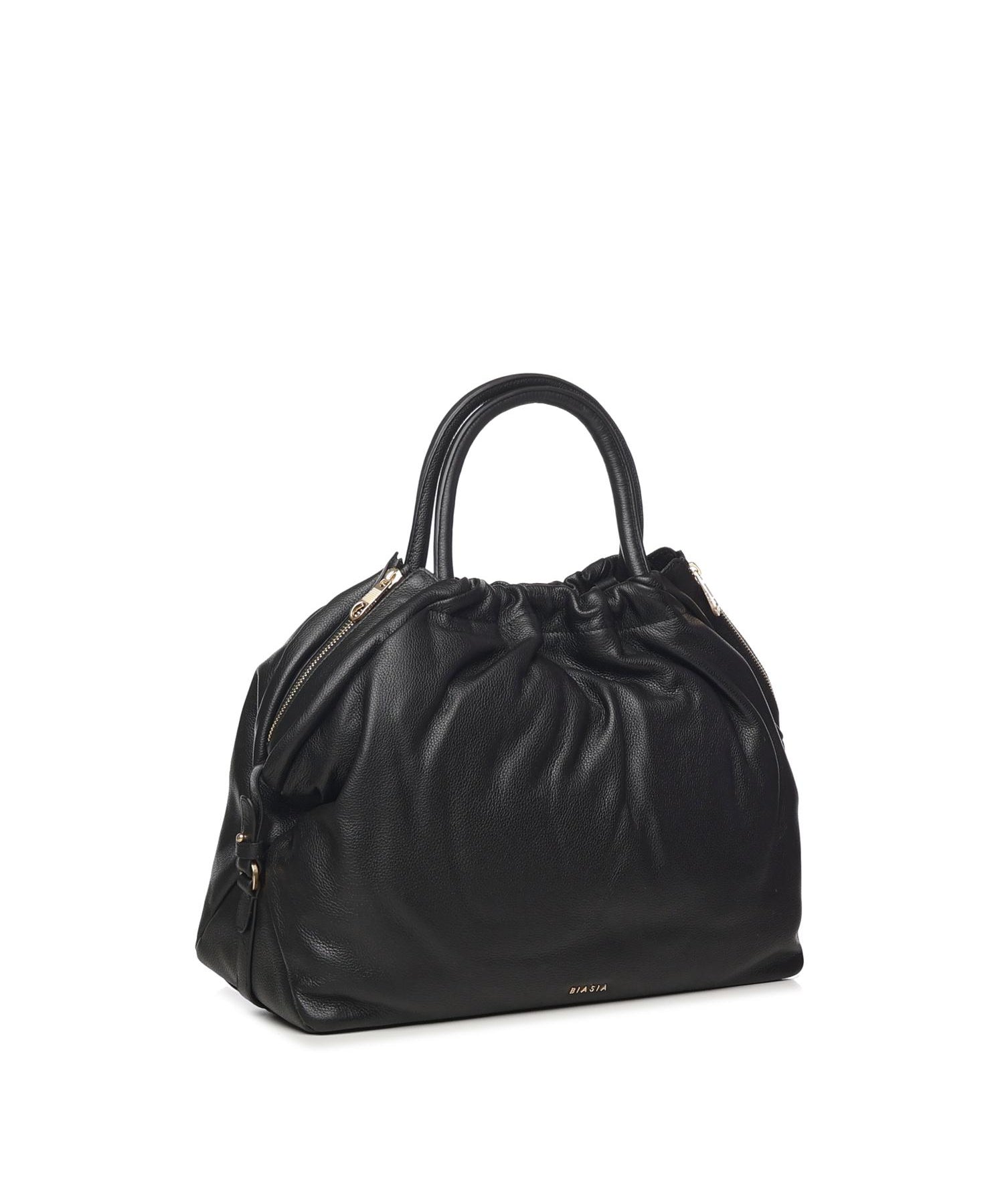 Borsa in pelle con logo<BR/> BIBP9E701 NERO BIASIA 