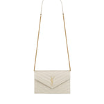 Pochette Envelope con catena Cassandre in pelle grain de poudre 857605 BOW019207 SAINT LAURENT 