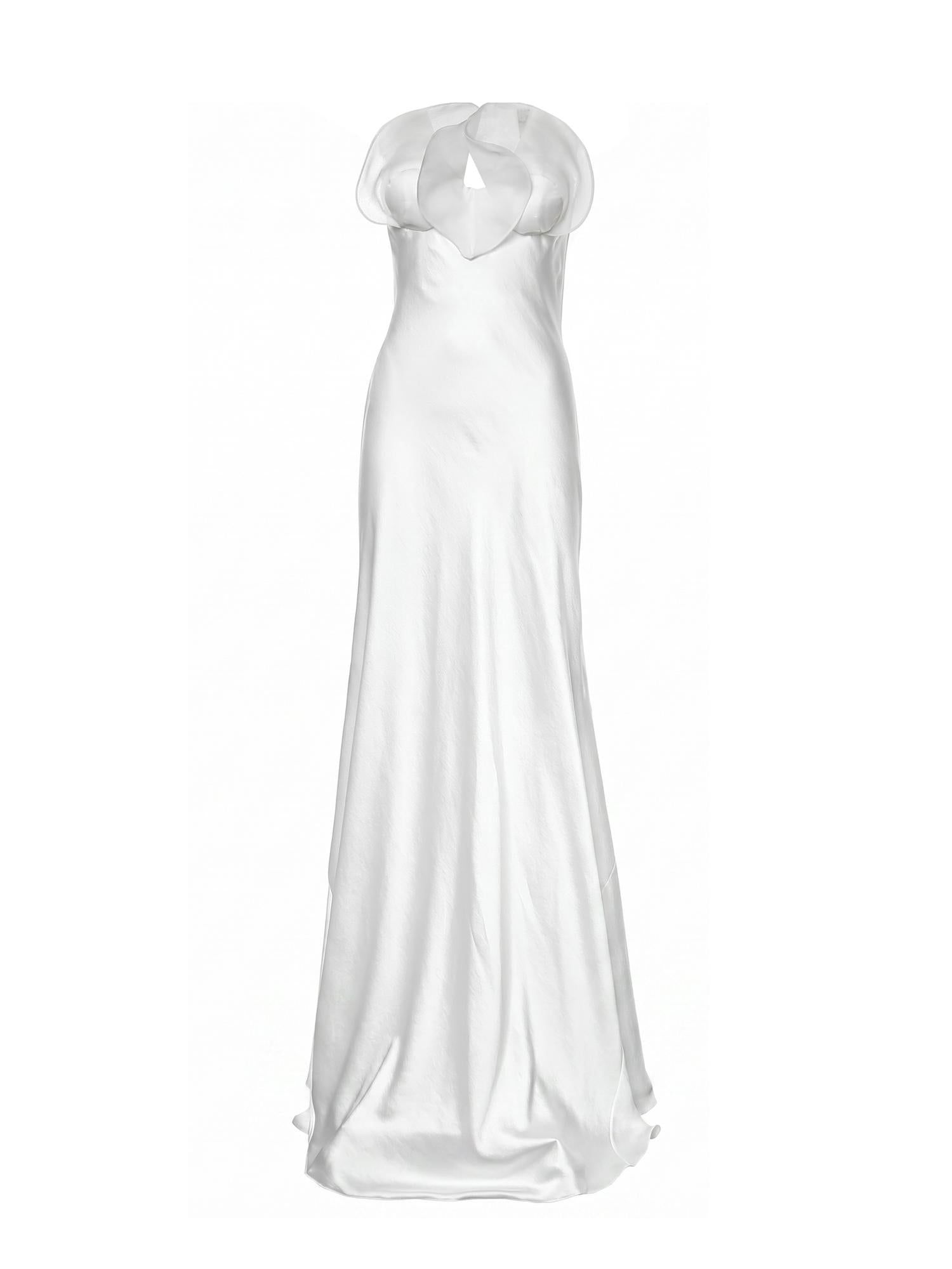Abito lungo bustier con volant 80AJO488 N0783003 GENNY 