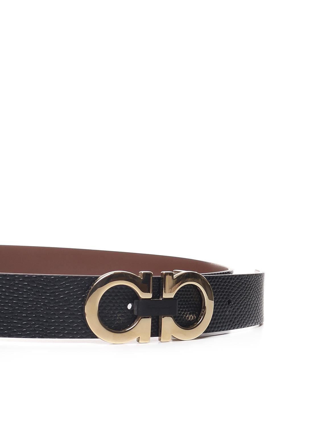 Cintura in pelle double face fibbia Gancio 678783 0756229025 FERRAGAMO 