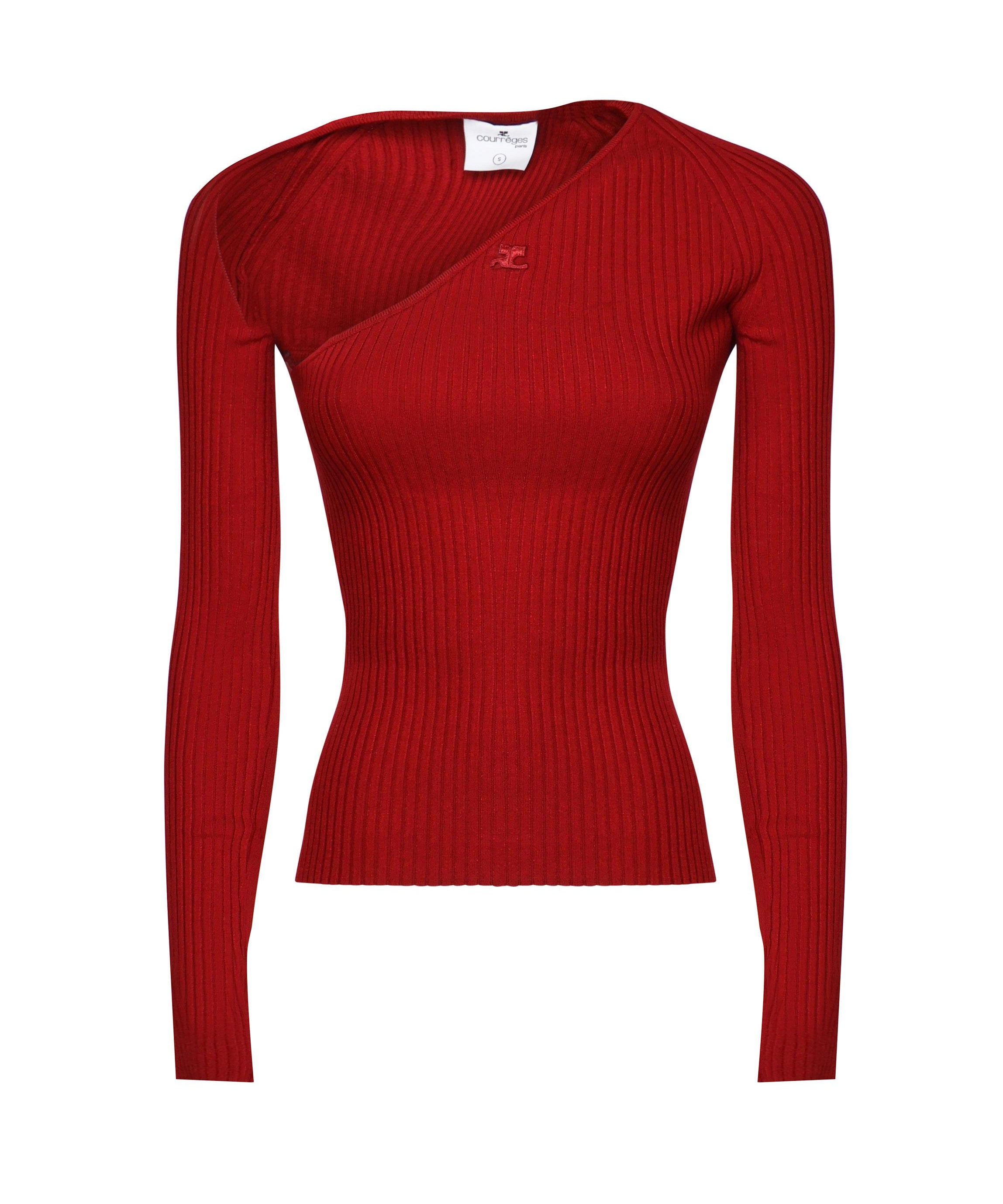 Top in maglia coste con cut-out 424MT0364FI0001 4031 COURREGES 