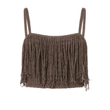 Crop top in maglia con frange 106961 A3CII69 PINKO 