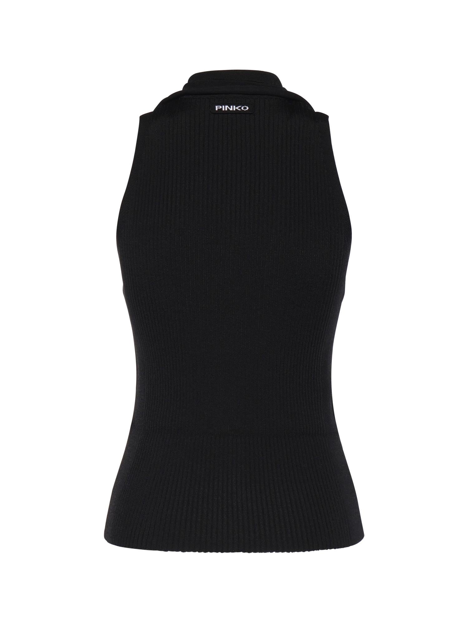 Top con nodo a bandana e bottoni 106315 A347Z99 PINKO 