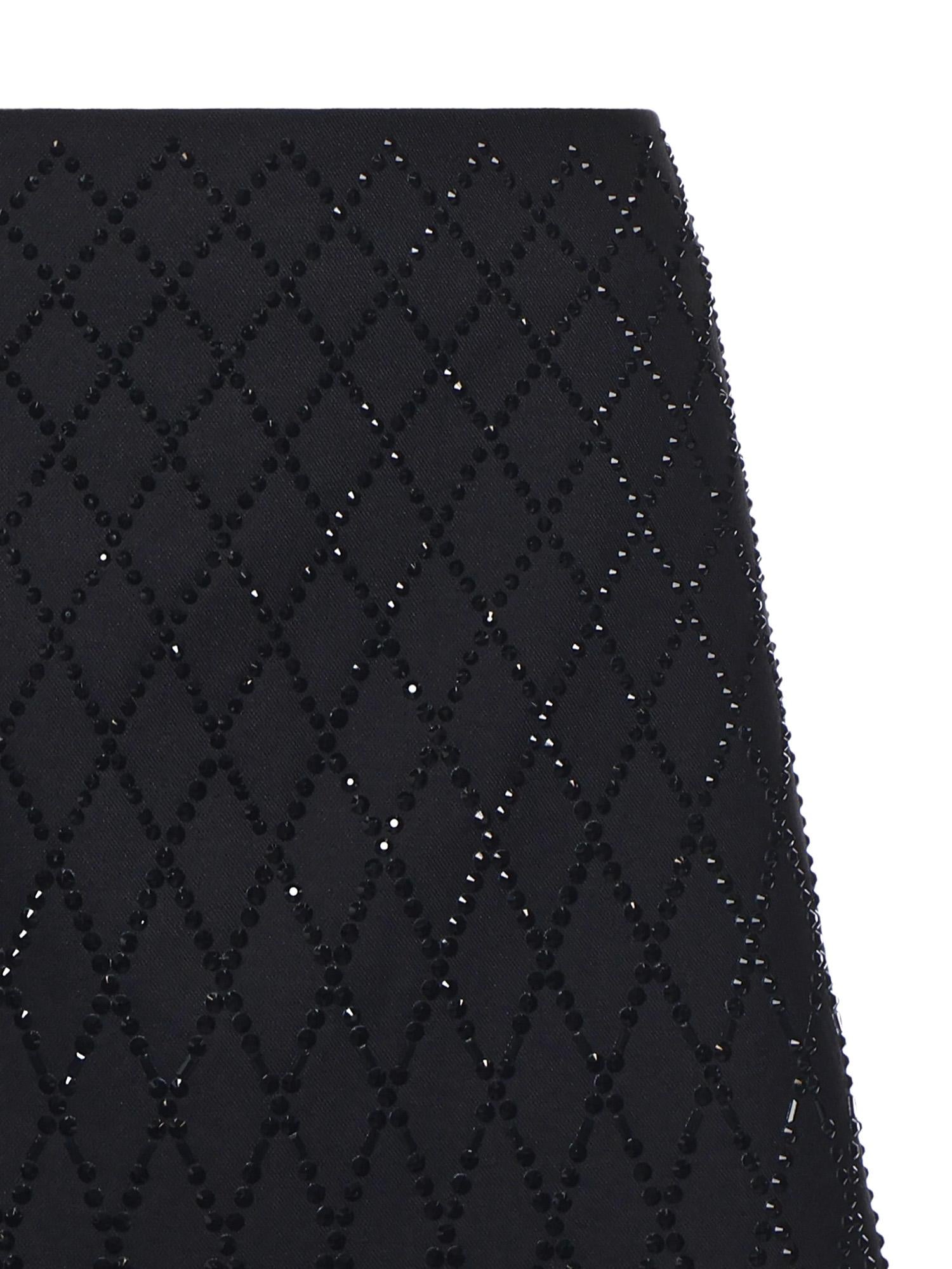 Minigonna con strass 105496 A2POZ99 PINKO 