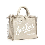 Borsa Vanity in lino con logo VANI022 01139L MC2 SAINT BARTH 