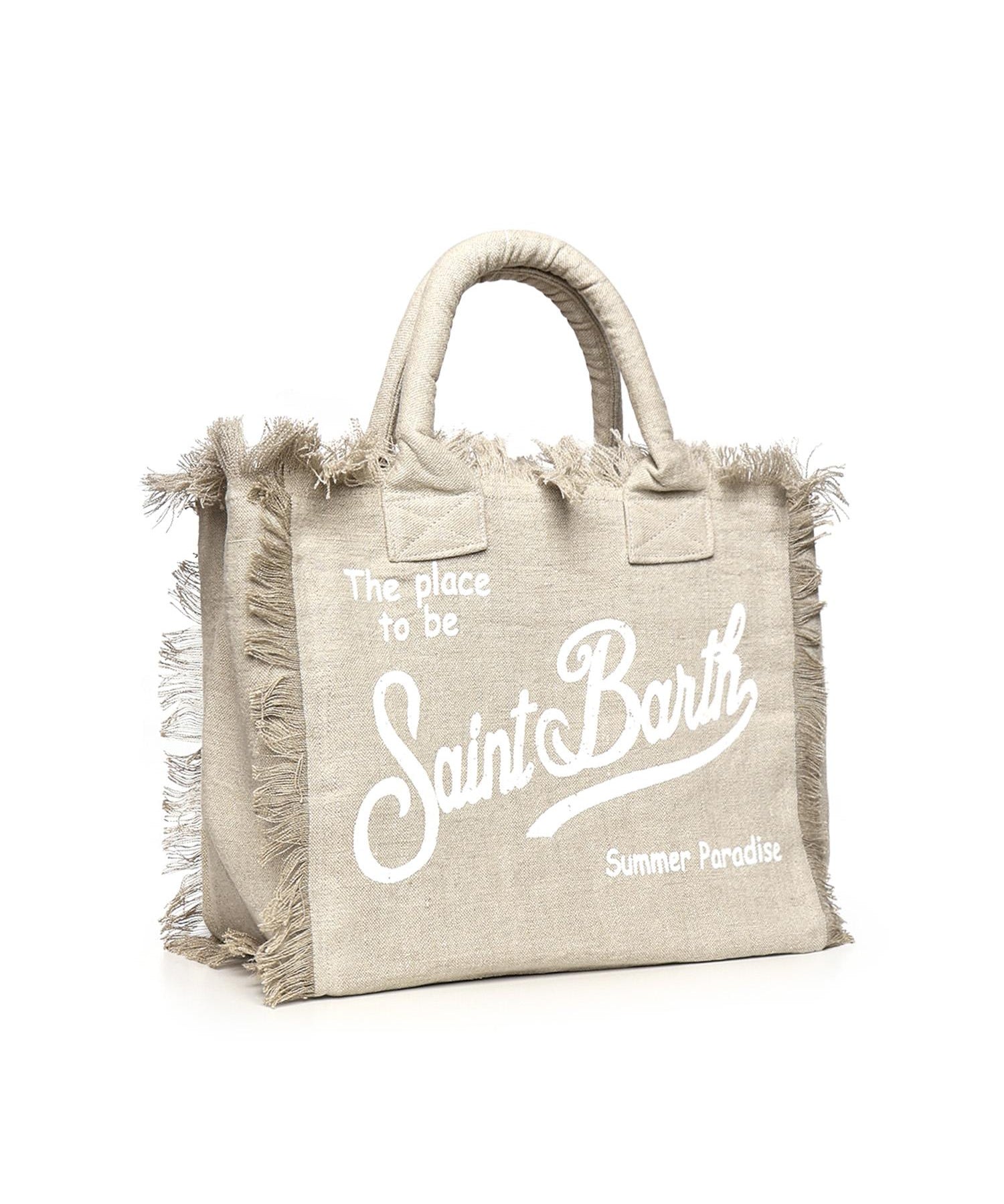 Borsa Vanity in lino con logo VANI022 01139L MC2 SAINT BARTH 