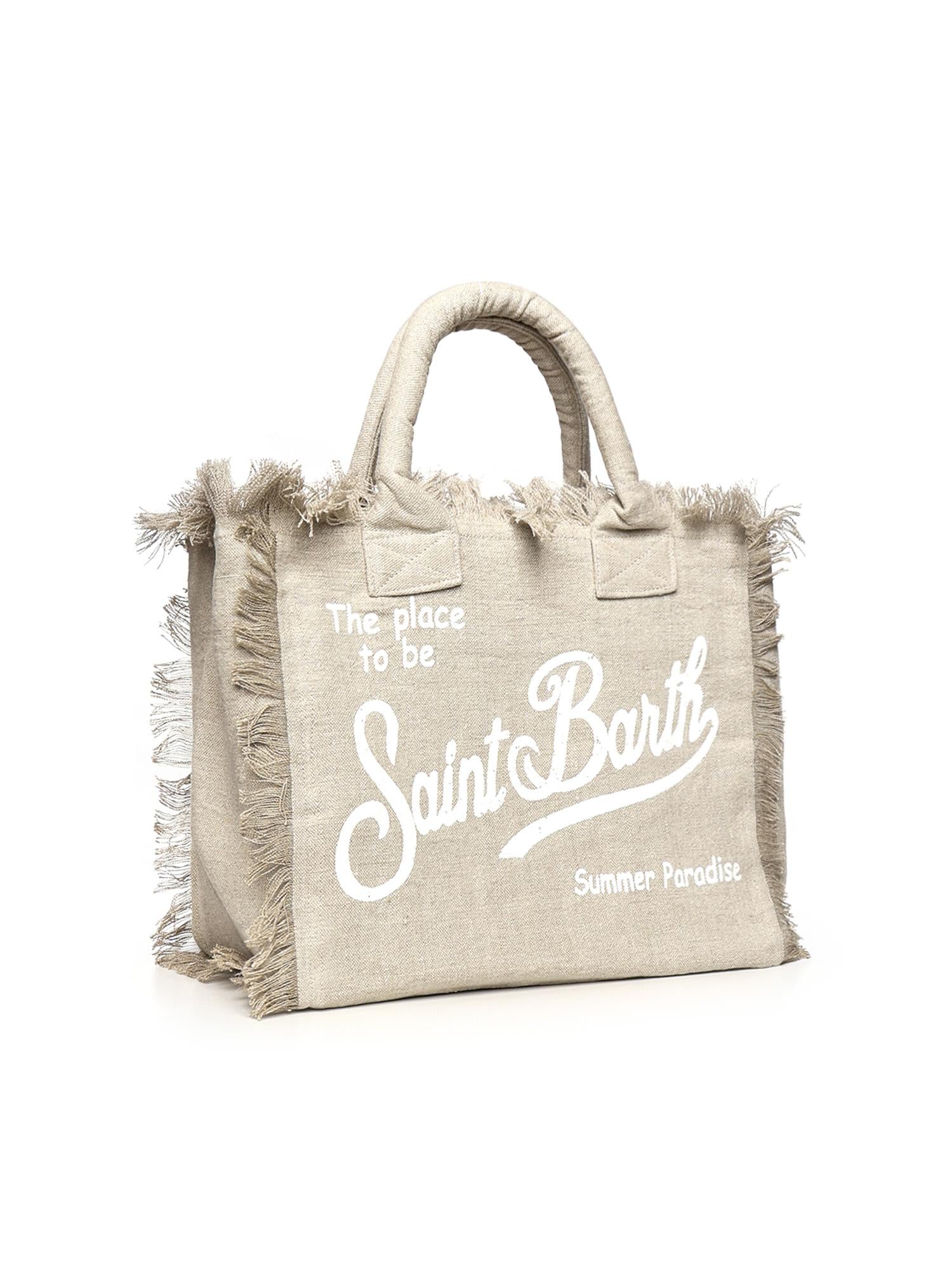 Borsa Vanity in lino con logo VANI022 01139L MC2 SAINT BARTH 