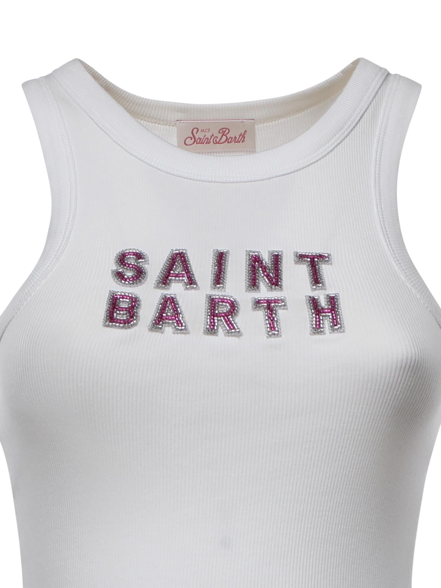 Tank top in cotone con logo AAD001 08543L MC2 SAINT BARTH 