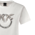 T-shirt logo Love Birds decorato 100535 A2RNZ05 PINKO 