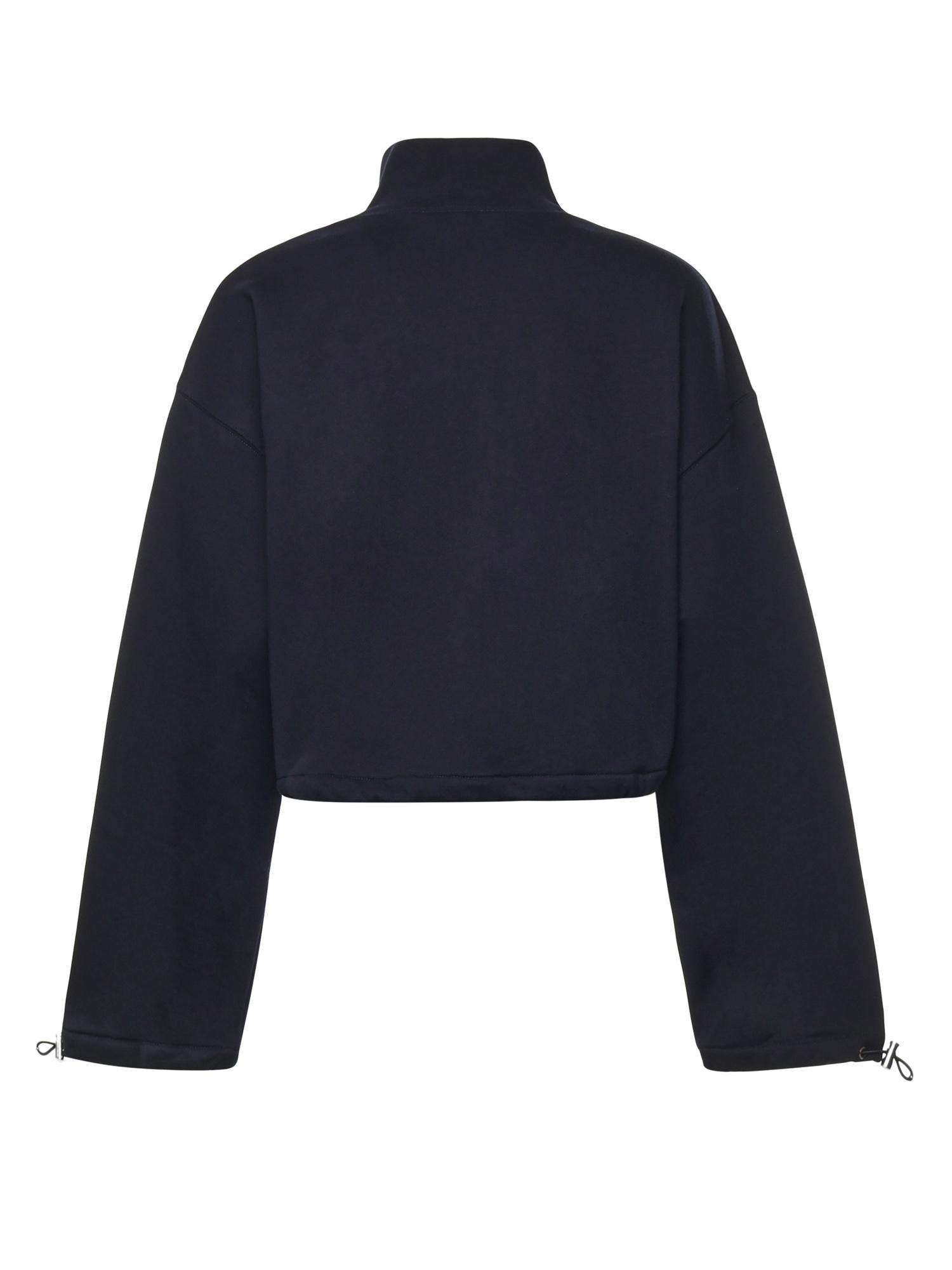 Felpa in cotone con zip MJLA09 18TPF0008 MIU MIU 