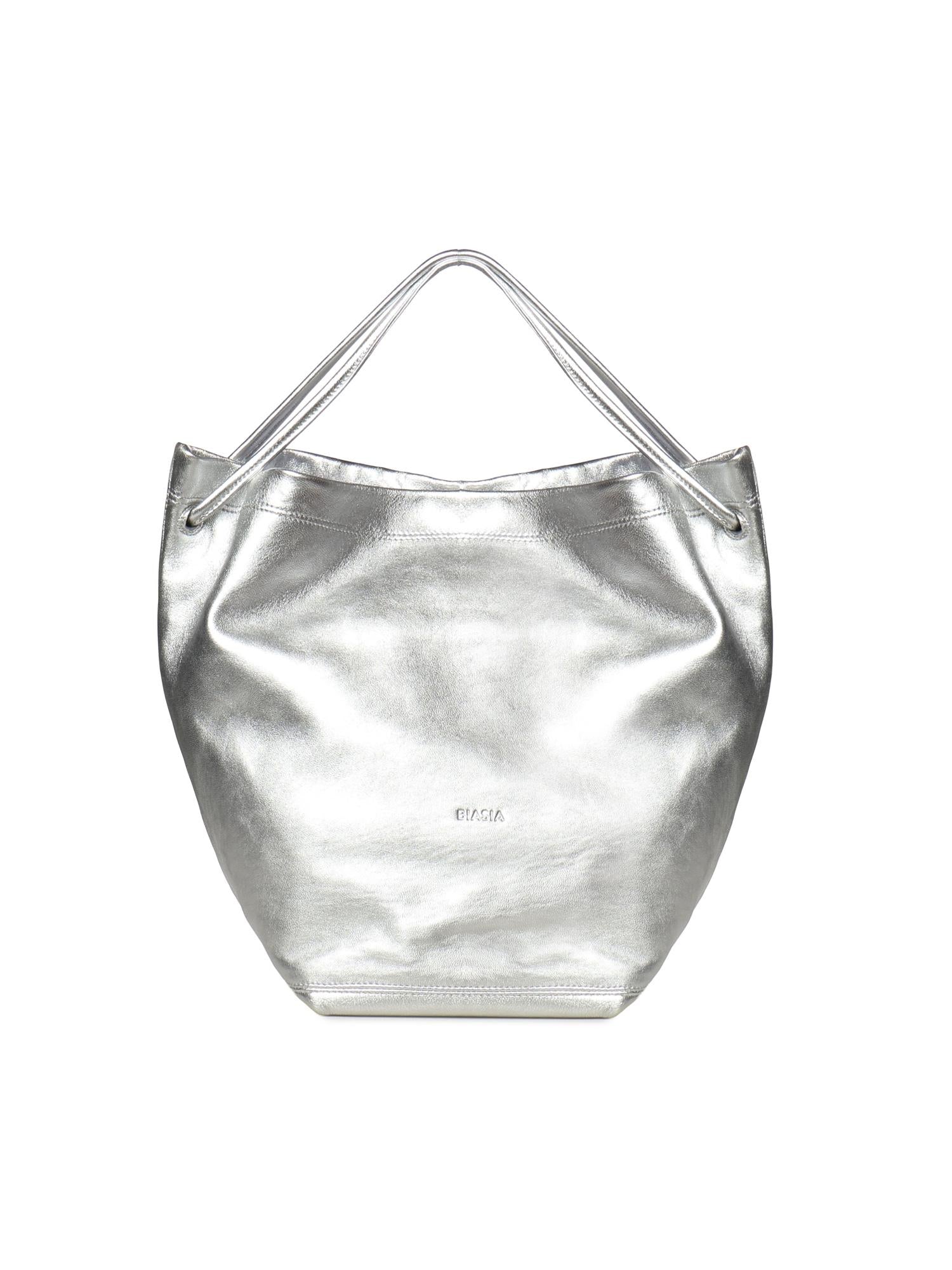 Borsa a spalla in pelle effetto metallizzato BIBP9ZI01M 040 BIASIA 