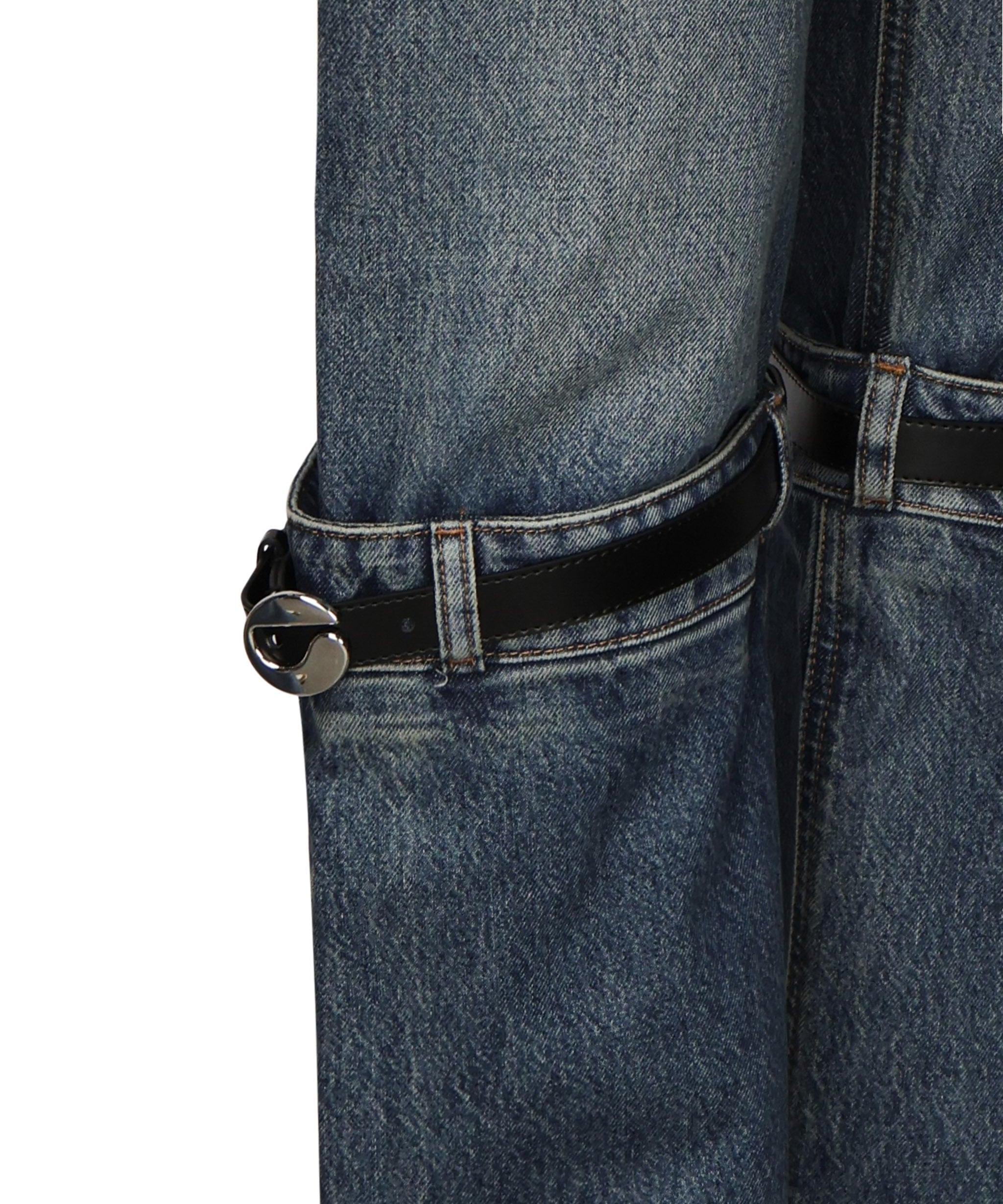 Jeans dritti con fibbia in pelle COPP32F2014 BLU COPERNI 