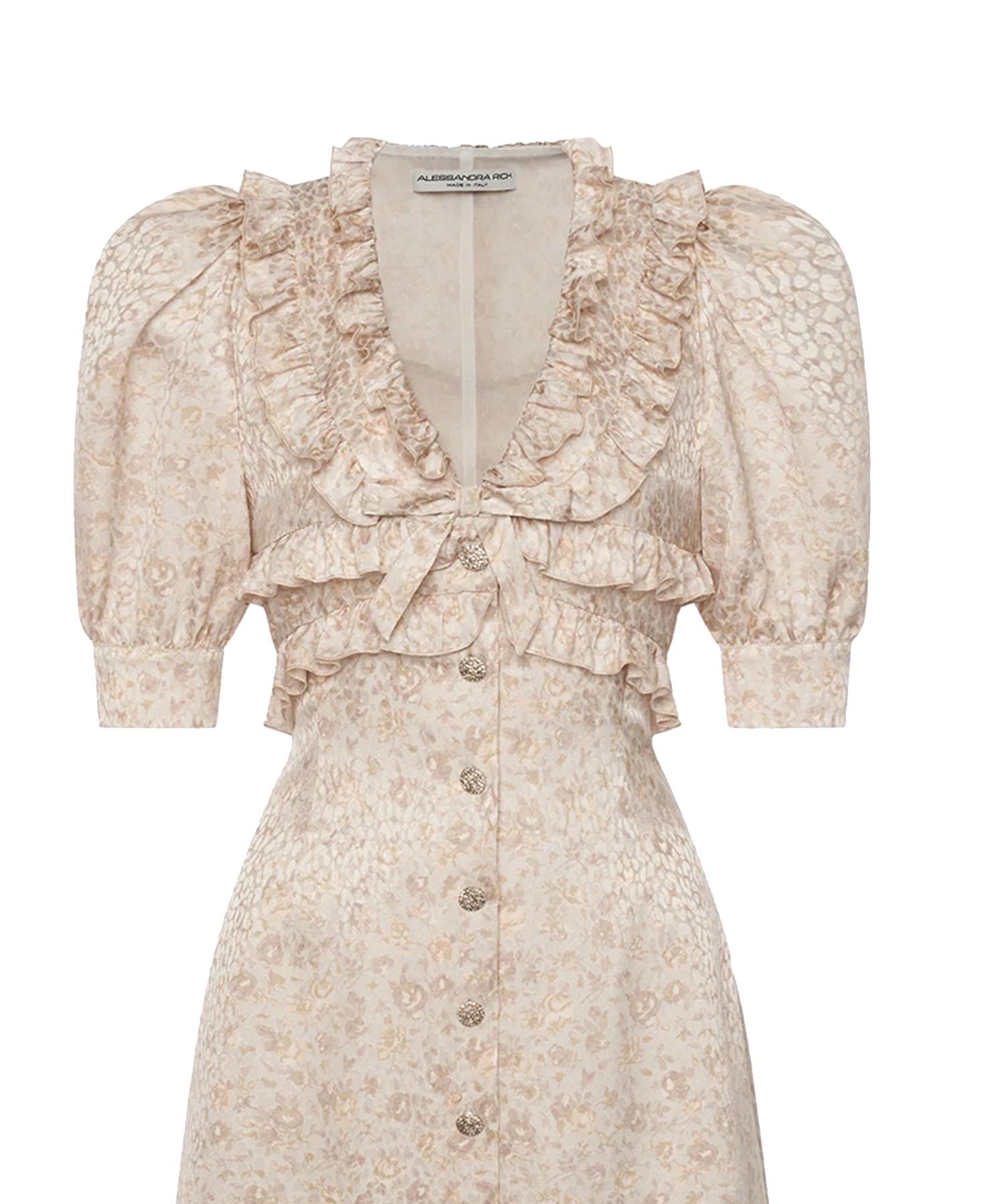 Mini abito in jacquard di seta stampata FABX4297F4670 1682 ALESSANDRA RICH 