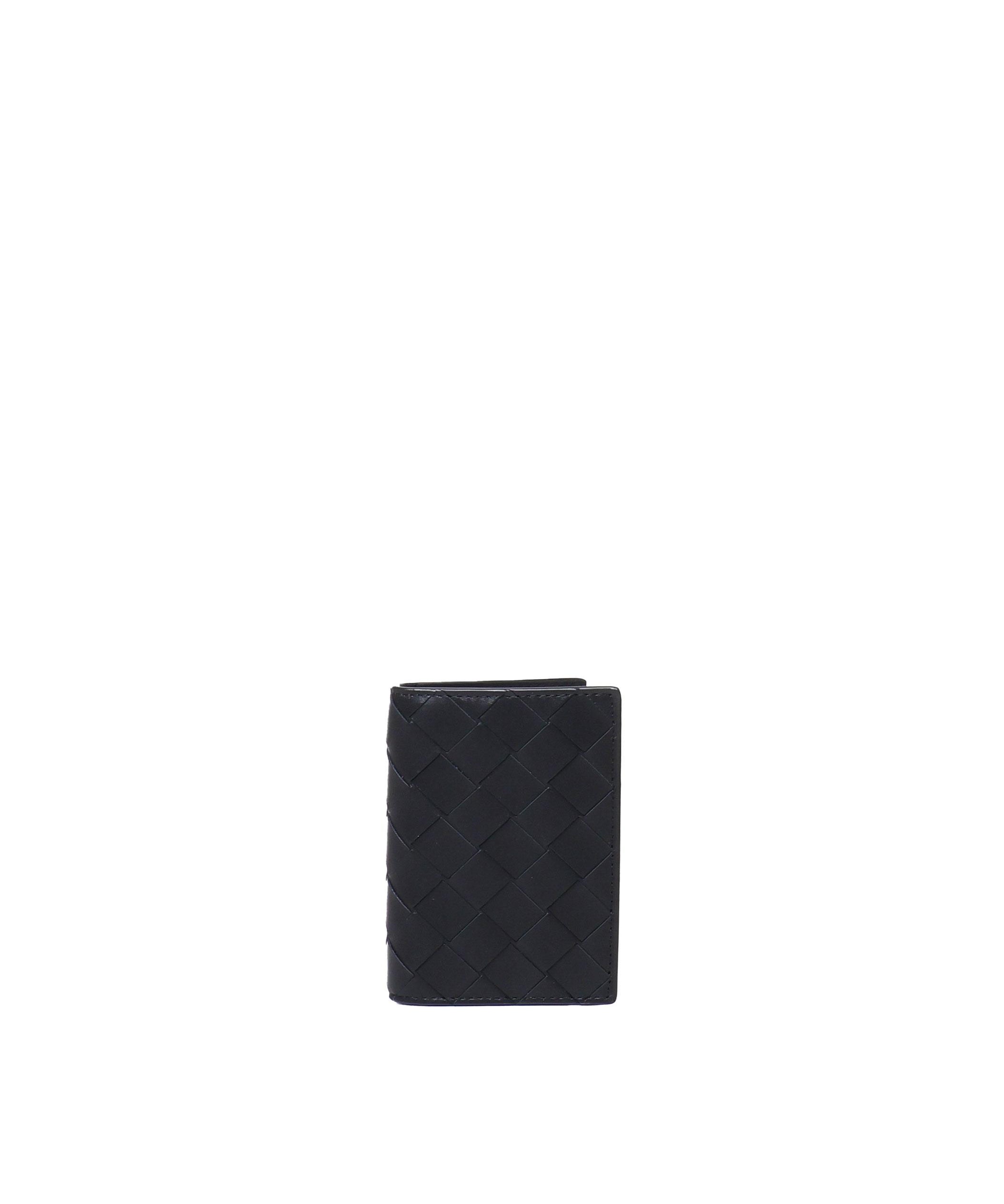 Porta carte Intrecciato in pelle con patta 749417 VCPQ48803 BOTTEGA VENETA 