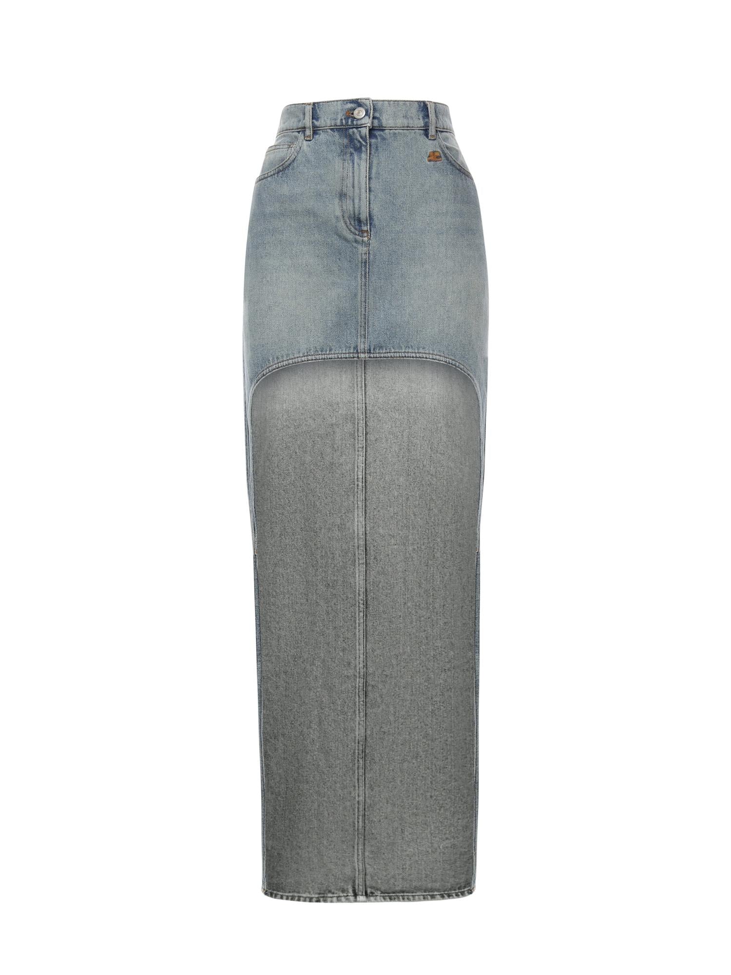 Gonna asimmetrica in denim 126DJU346DE0058 7055 COURREGES 