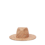 Fedora in paglia con logo FDR036067PS25 STR-9P-MICSRBBEIGE RED RUSLAN BAGINSKIY 