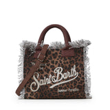 Borsa Colette in canvas con stampa leopardata COL0001 00190L MC2 SAINT BARTH 