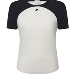 T-shirt Circle Contrast in cotone 325JTS214JS0203 0098 COURREGES 