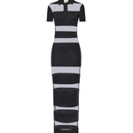 Abito lungo polo a righe COPJS114F5028 BLACK COPERNI 