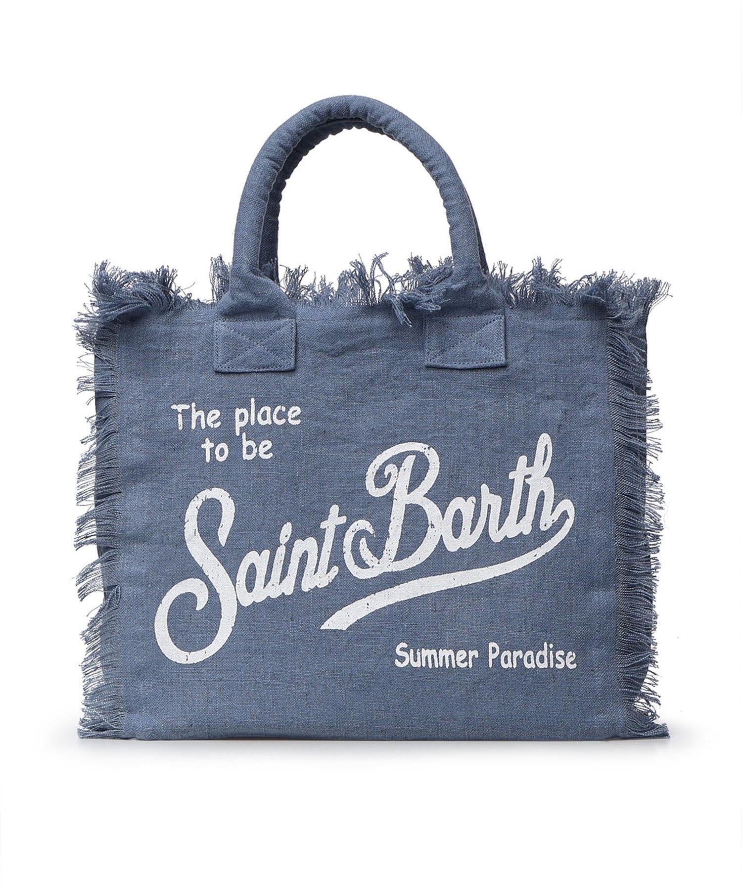 Borsa Vanity in lino con logo VANI022 00262L MC2 SAINT BARTH 