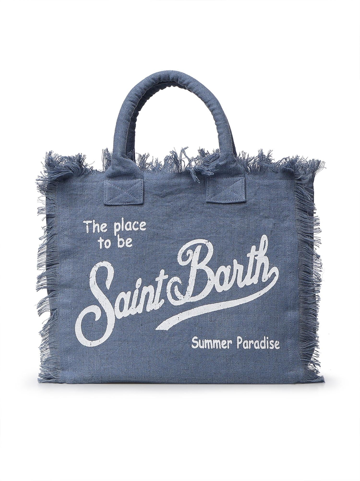 Borsa Vanity in lino con logo VANI022 00262L MC2 SAINT BARTH 