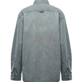 Camicia in chambray con logo GWC133 18JIF0076 MIU MIU 